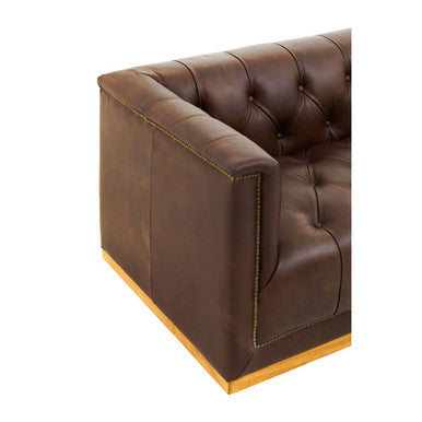 3 Seater Modern Chesterfield Dark Brown Leather Sofa | King