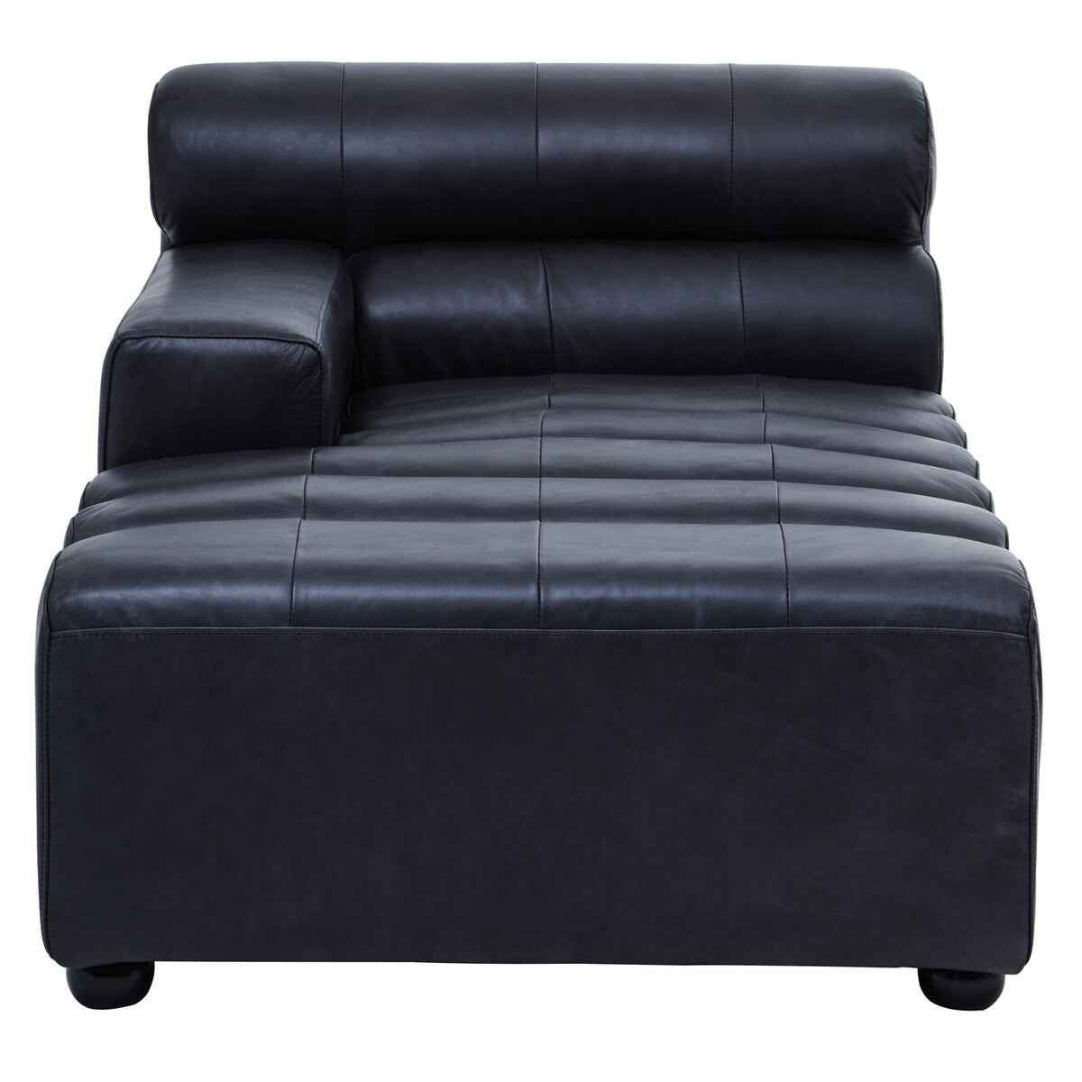 Antique Black Left Arm Leather Modular Chaise Sofa | King