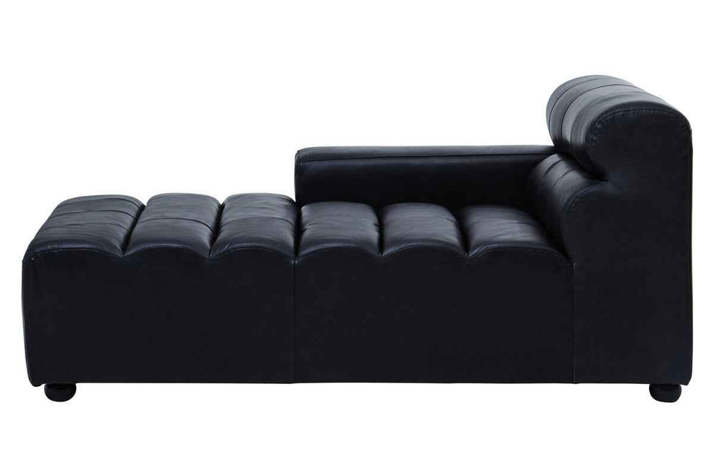 Antique Black Left Arm Leather Modular Chaise Sofa | King