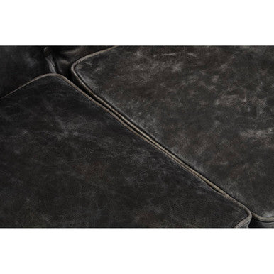 3 Seater Antique Black Chesterfield Leather Sofa | Hoxton