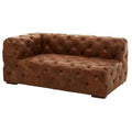 Brown Leather Left Arm Modern Chesterfield Sofa | Hoxton