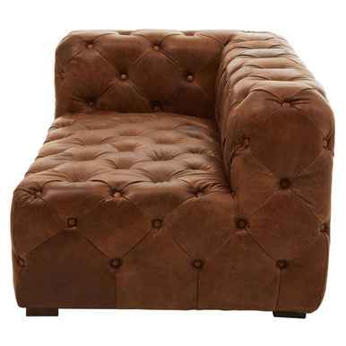 Brown Leather Left Arm Modern Chesterfield Sofa | Hoxton