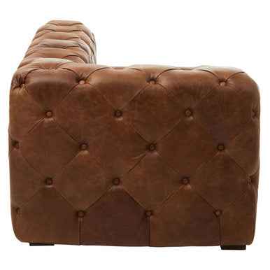 Brown Leather Left Arm Modern Chesterfield Sofa | Hoxton