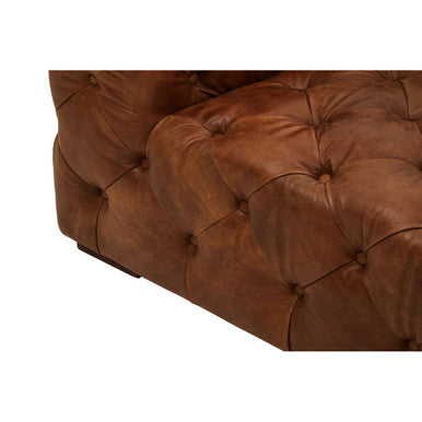 Brown Leather Left Arm Modern Chesterfield Sofa | Hoxton