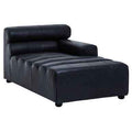 Antique Black Right Arm Leather Modular Chaise Sofa | King