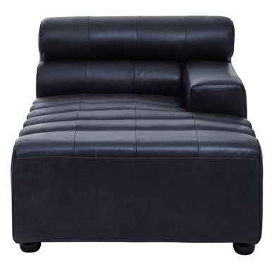 Antique Black Right Arm Leather Modular Chaise Sofa | King