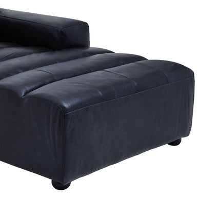 Antique Black Right Arm Leather Modular Chaise Sofa | King