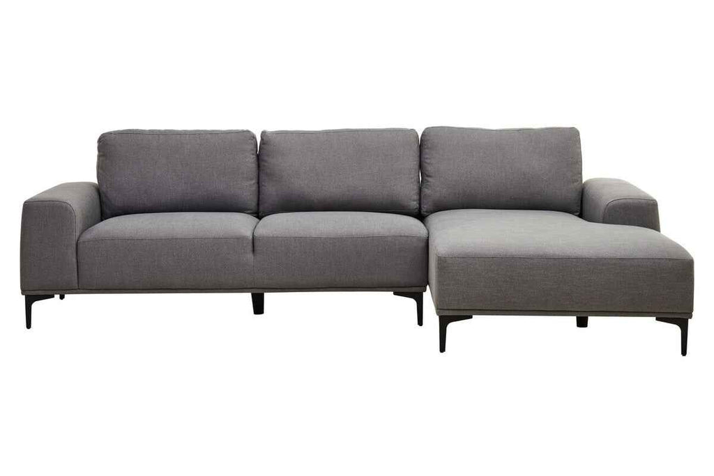 3 Seater Grey Fabric Right Chaise Sofa | Toulon