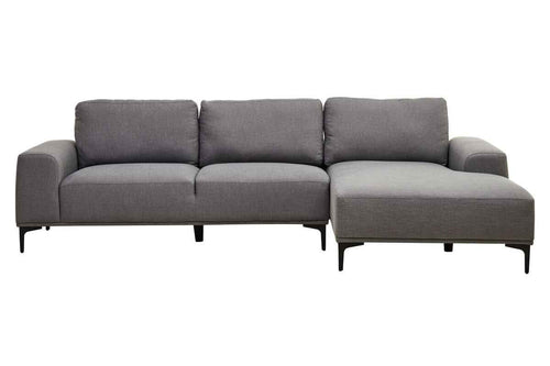 3 Seater Grey Fabric Right Chaise Sofa | Toulon