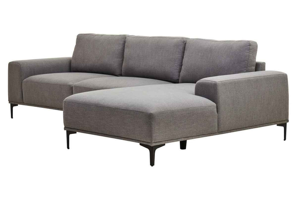 3 Seater Grey Fabric Right Chaise Sofa | Toulon