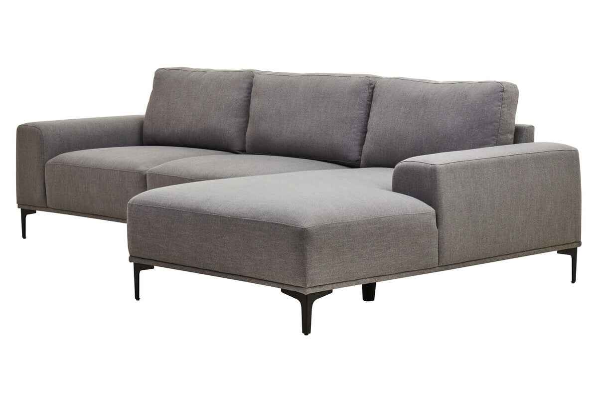 3 Seater Grey Fabric Right Chaise Sofa | Toulon