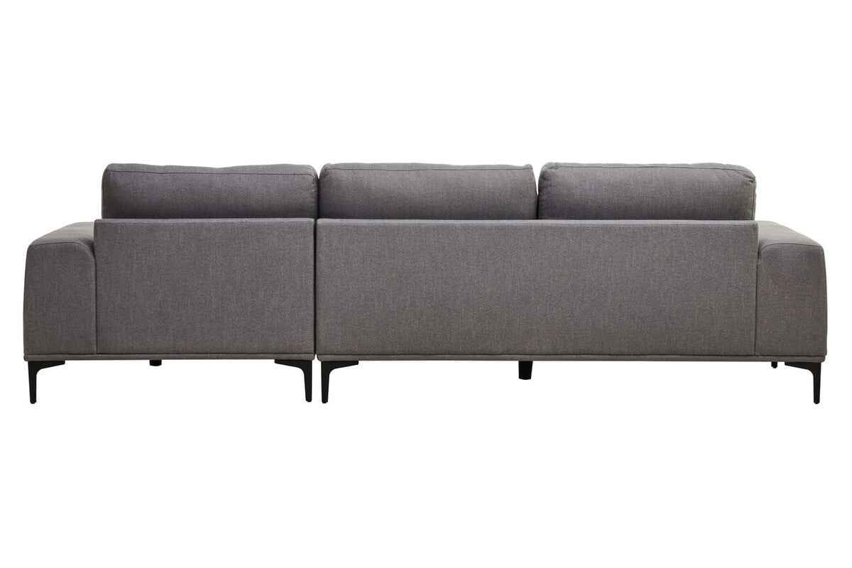 3 Seater Grey Fabric Right Chaise Sofa | Toulon