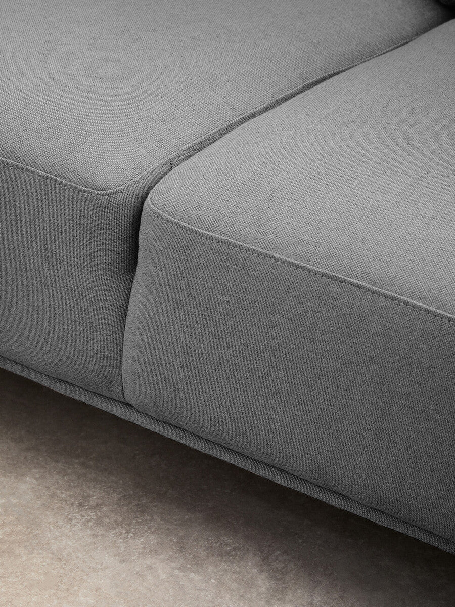 3 Seater Grey Fabric Right Chaise Sofa | Toulon