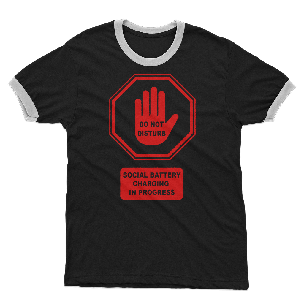 Do Not Disturb - Red Print Adult Ringer T-Shirt - DevilGothic DevilGothic