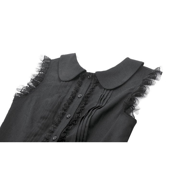 Dark In Love Gwendolyn Lace Panel Goth Mini Dress in Black - DevilGothic DevilGothic