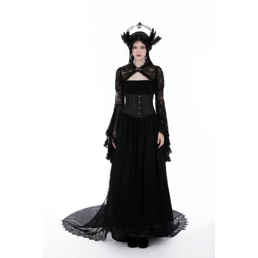 Dark in Love Belladonna Lace Bell Sleeve Goth Shrug - DevilGothic DevilGothic