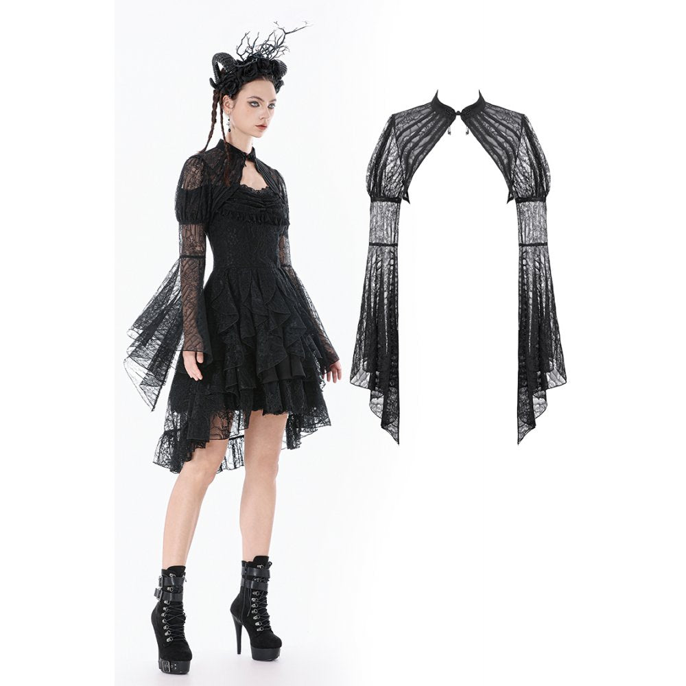 Dark in Love Elara Gothic Versatile Lace Shoulder Cape - DevilGothic DevilGothic