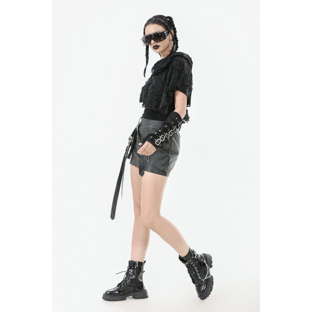 Dark in Love Nyx Distressed Shredded Hooded Poncho - DevilGothic DevilGothic