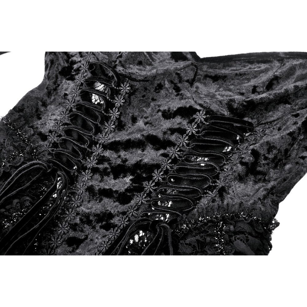 Dark in Love Seraphina Velvet Lace Goth Dress - DevilGothic DevilGothic