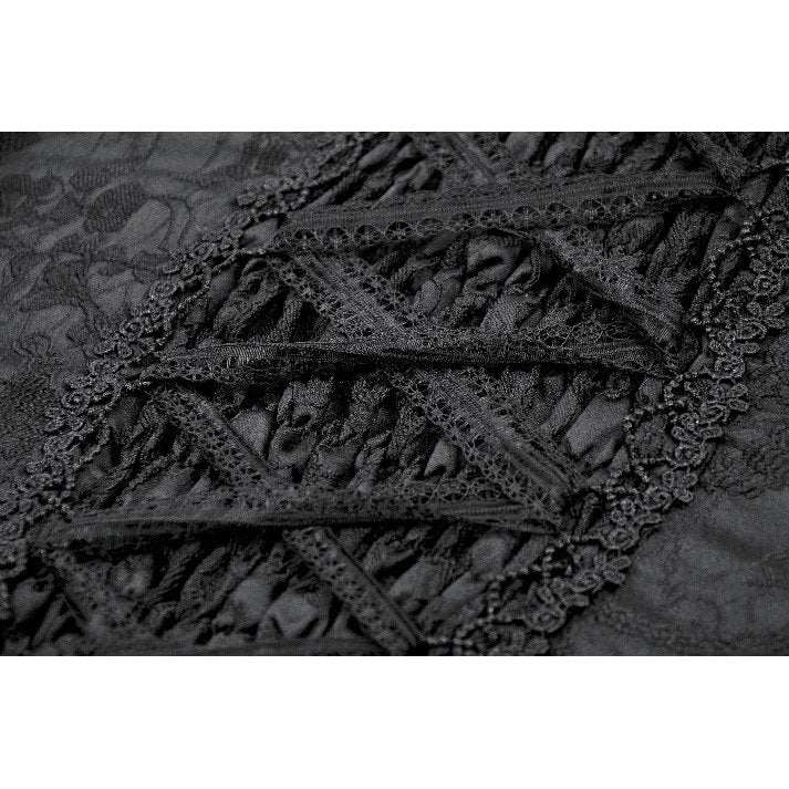 Dark in Love Selene Ruffled Floral Jacquard Corset Top - DevilGothic DevilGothic