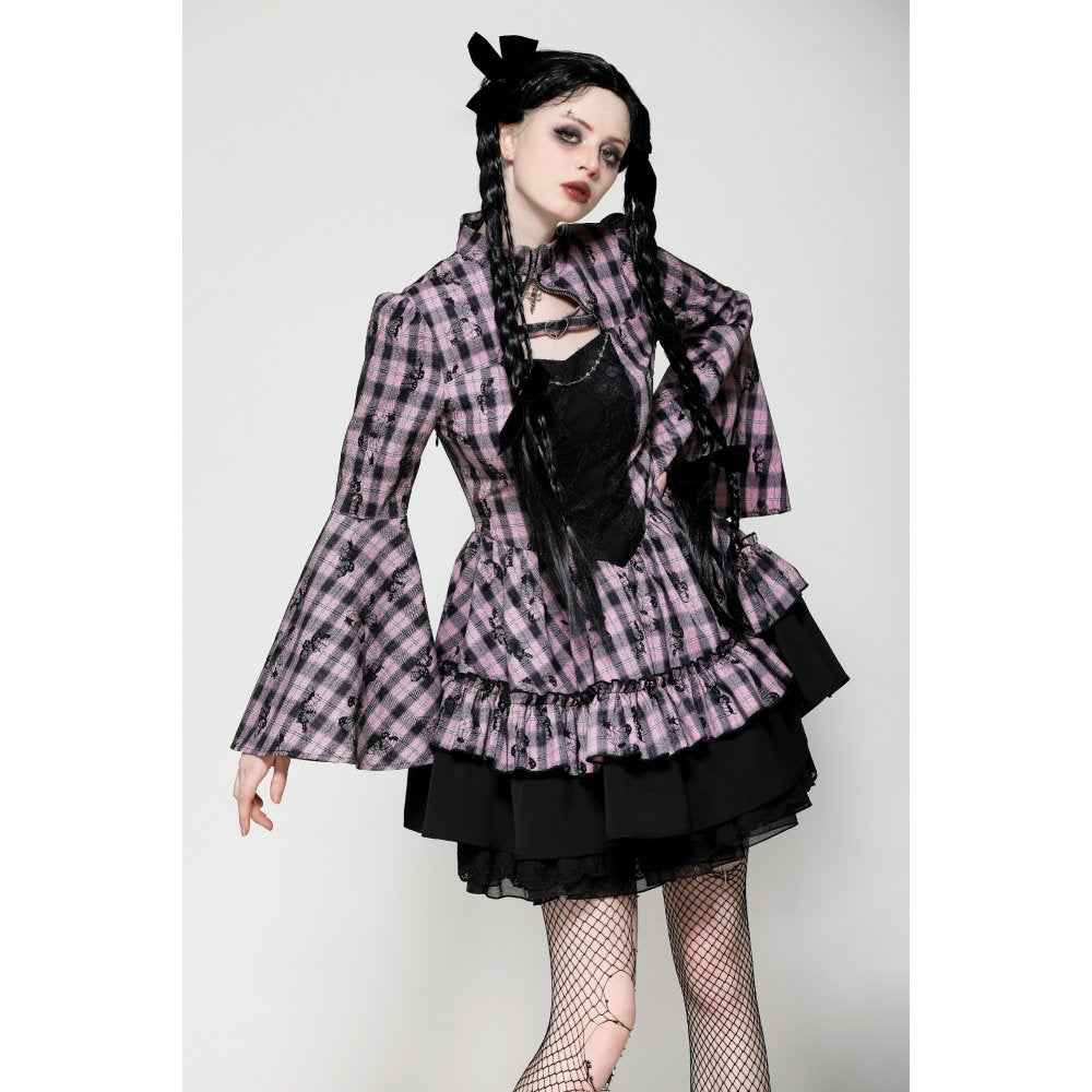 Dark in Love Ellery Big Pink Butterfly Doll Bell-Sleeve Dress