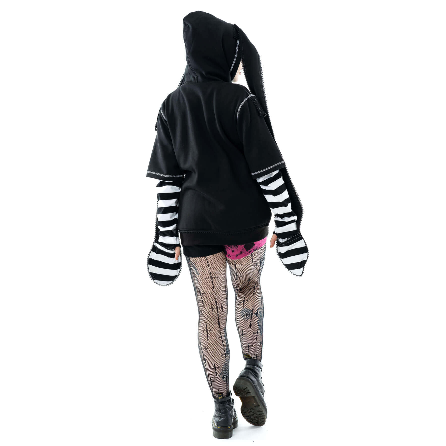 Cupcake Cult Hypno Bunny Hood in Black and White - DevilGothic DevilGothic