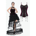 Dark in Love Serilda Velvet Lace Corset Top in Wine Red - DevilGothic DevilGothic