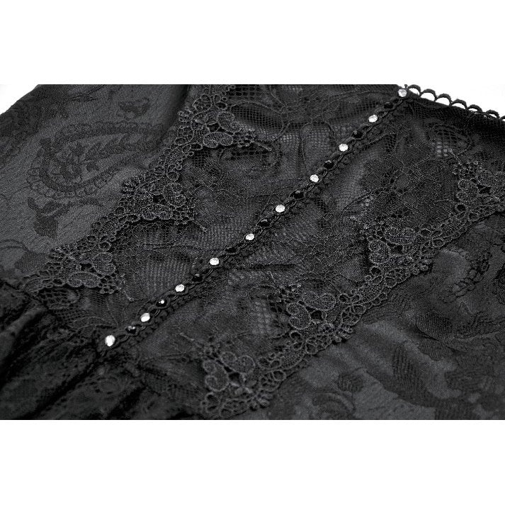 Dark in Love Morgana Gothic Off-Shoulder Lace Hem Dress - DevilGothic DevilGothic