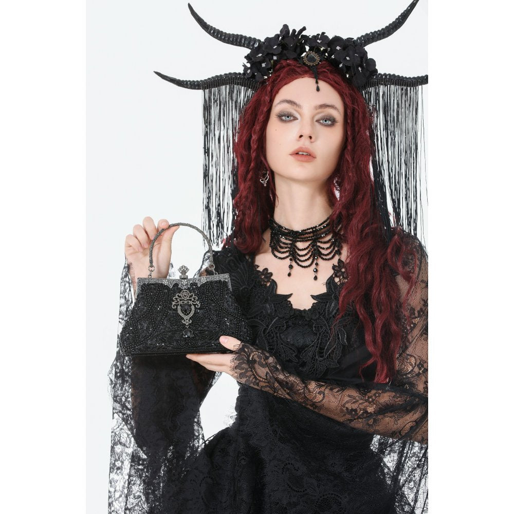 Dark In Love Celestine Vintage Beaded Gilded Evening Bag - DevilGothic DevilGothic