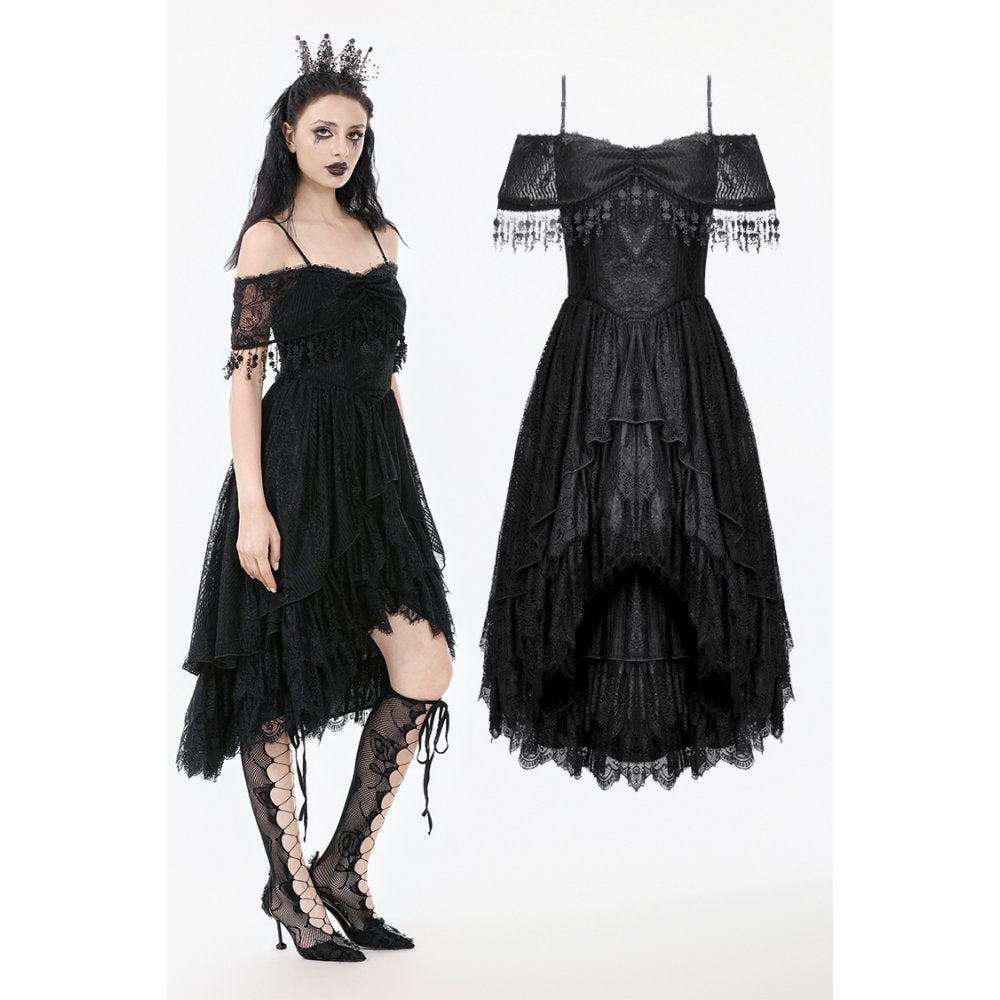 Dark in Love Soraya Gothic Lace High-Low Dress - DevilGothic DevilGothic