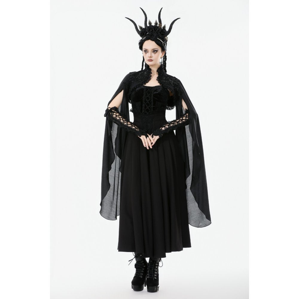 Dark in Love Erzsébet Dramatic Lace Gothic Cape Shrug - DevilGothic DevilGothic