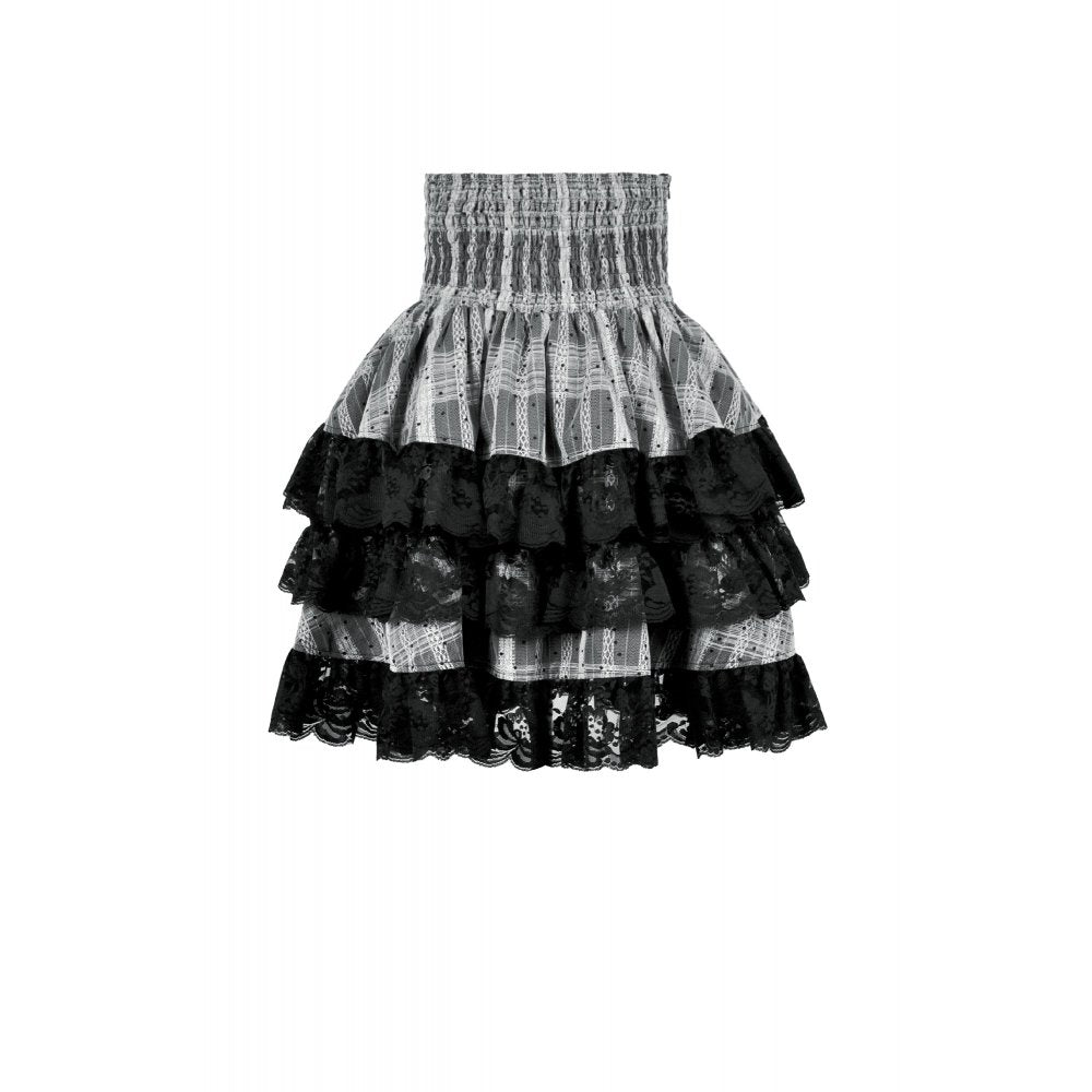 Dark in Love Hexa Layered Tartan Skirt - DevilGothic DevilGothic