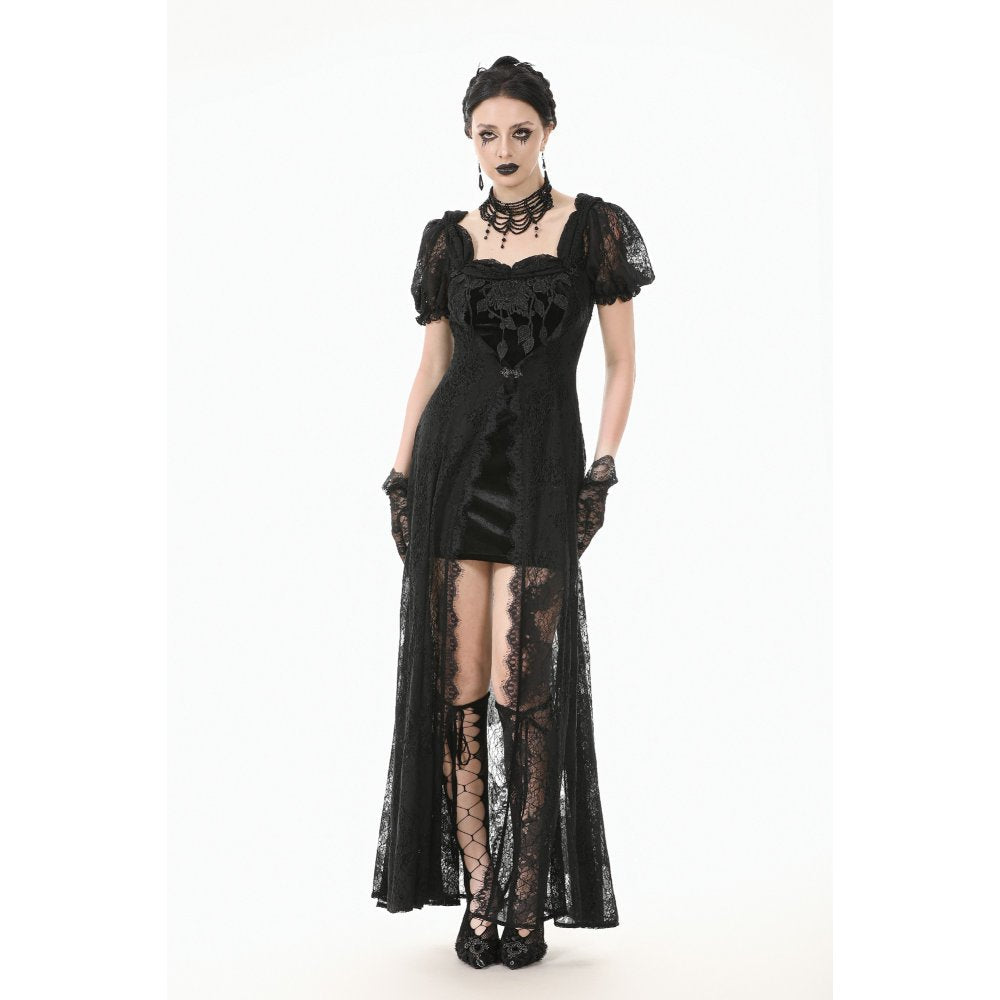 Dark in Love Morwenna Lace Gothic Maxi Dress in Black - DevilGothic DevilGothic