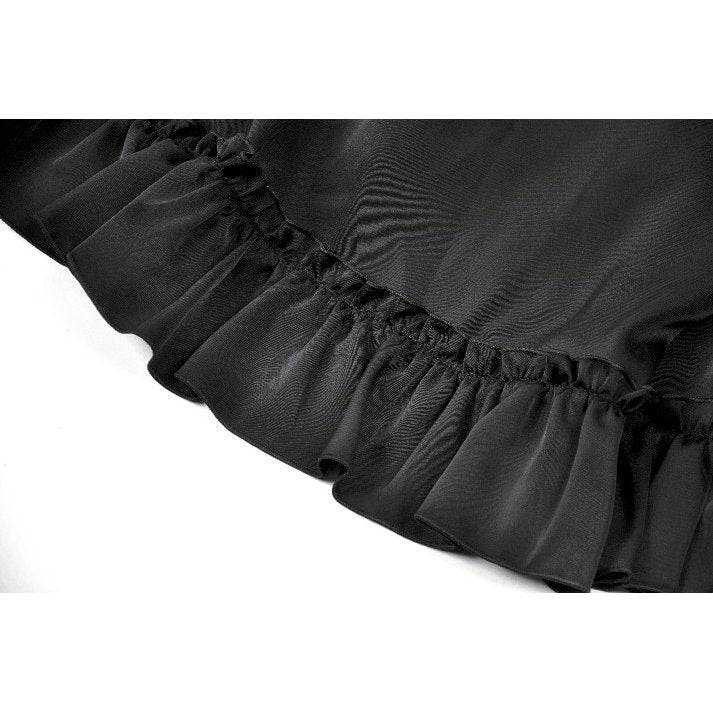 Dark in Love Gothic Victorian Lace Panel Skirt (Crimson) - DevilGothic DevilGothic