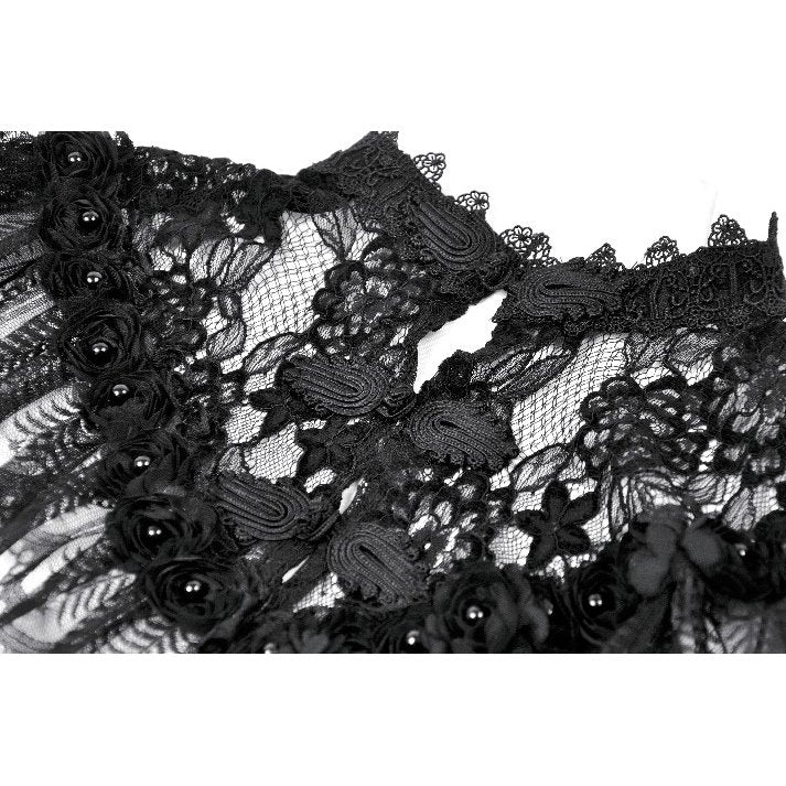 Dark in Love Morwenna Gothic Lace Ruffle Capelet - DevilGothic DevilGothic