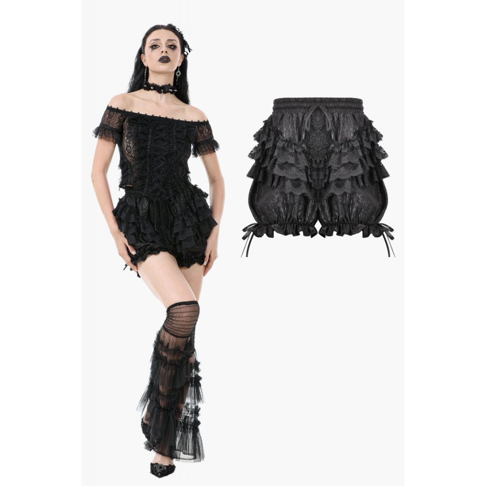Dark in Love Rosalie Baroque Lace Frill Gothic Bloomers - DevilGothic DevilGothic