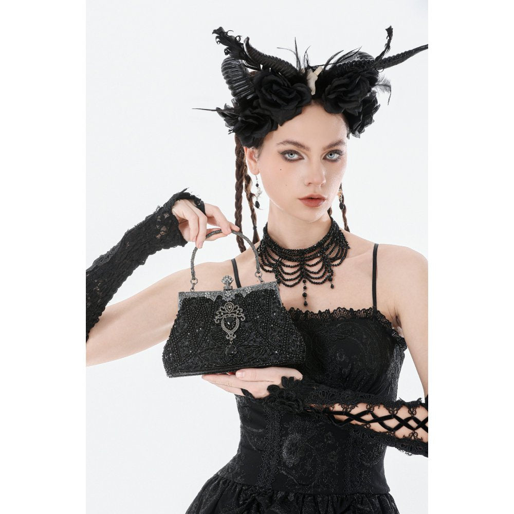 Dark In Love Celestine Vintage Beaded Gilded Evening Bag - DevilGothic DevilGothic