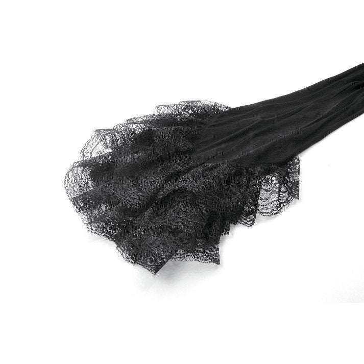 Dark in Love Goth Flare Leggings with Lace Frills - DevilGothic DevilGothic