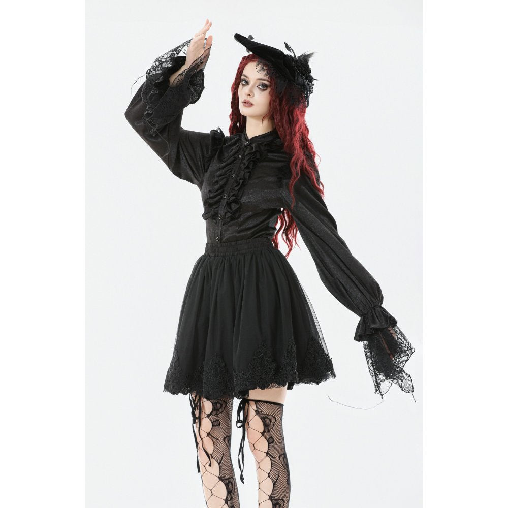 Dark in Love Bellatrix Gothic Embroidered Petticoat Skirt - DevilGothic DevilGothic