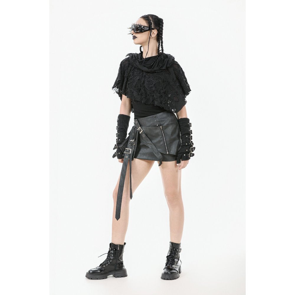 Dark in Love Nyx Distressed Shredded Hooded Poncho - DevilGothic DevilGothic