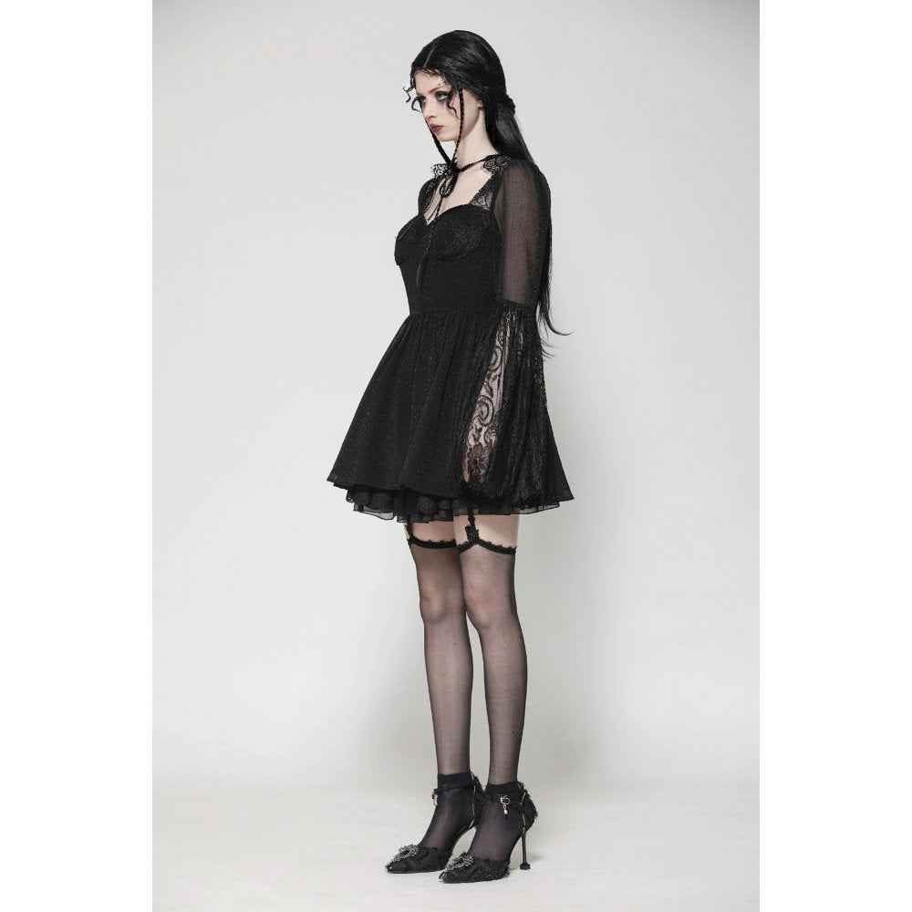 Dark in Love Greta Dark Mystique Gothic Lace-Up Mesh Dress