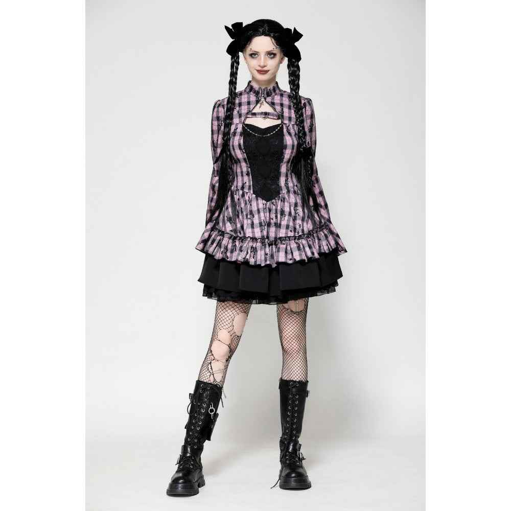 Dark in Love Ellery Big Pink Butterfly Doll Bell-Sleeve Dress