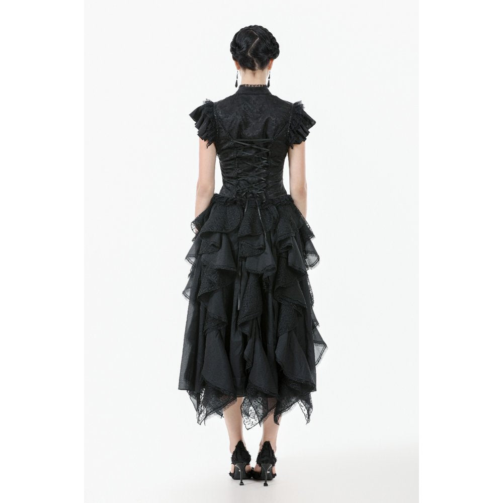 Dark in Love Seraphine Lace Shoulder Goth Top - DevilGothic DevilGothic