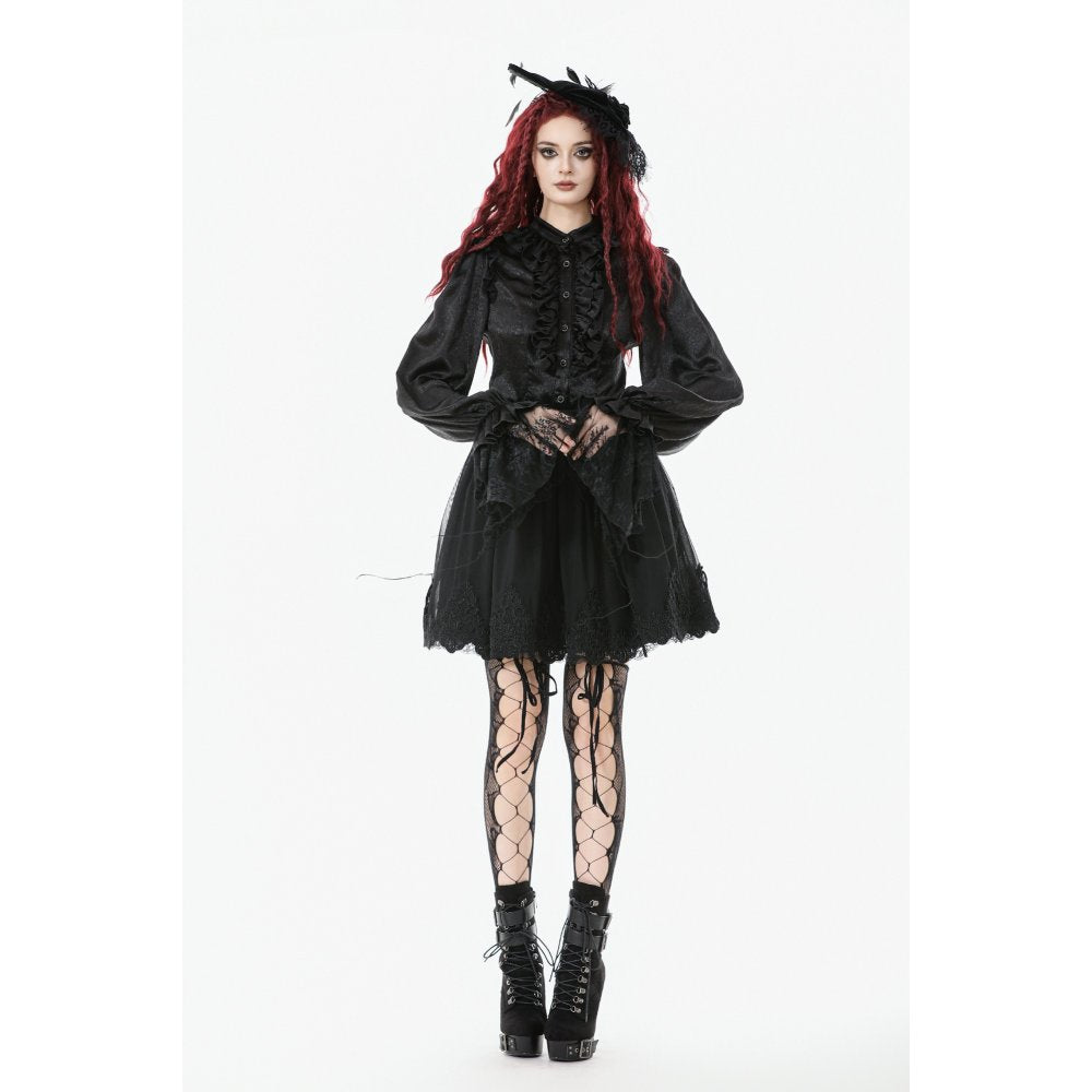 Dark in Love Bellatrix Gothic Embroidered Petticoat Skirt - DevilGothic DevilGothic
