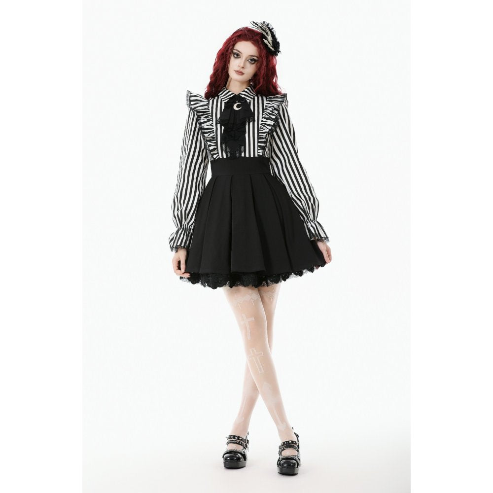 Dark in Love Striped Ruffle Gothic Lolita Dress - DevilGothic DevilGothic