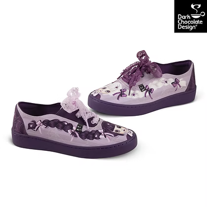 Chocolaticas® Nocturna Sisters – Gothic Dollface Lace-Up Sneakers - DevilGothic DevilGothic