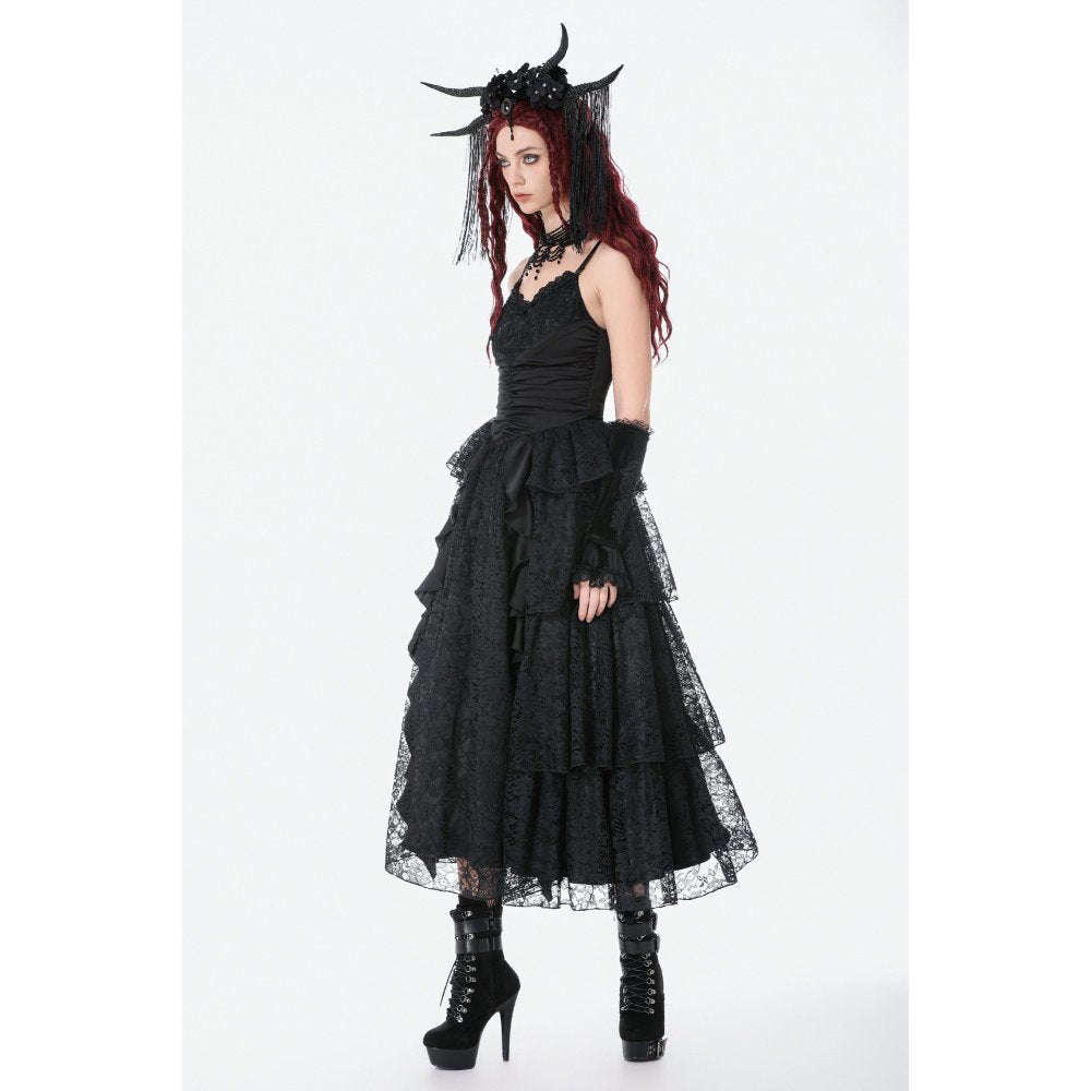 Dark in Love Gothic Satin Lace Dress