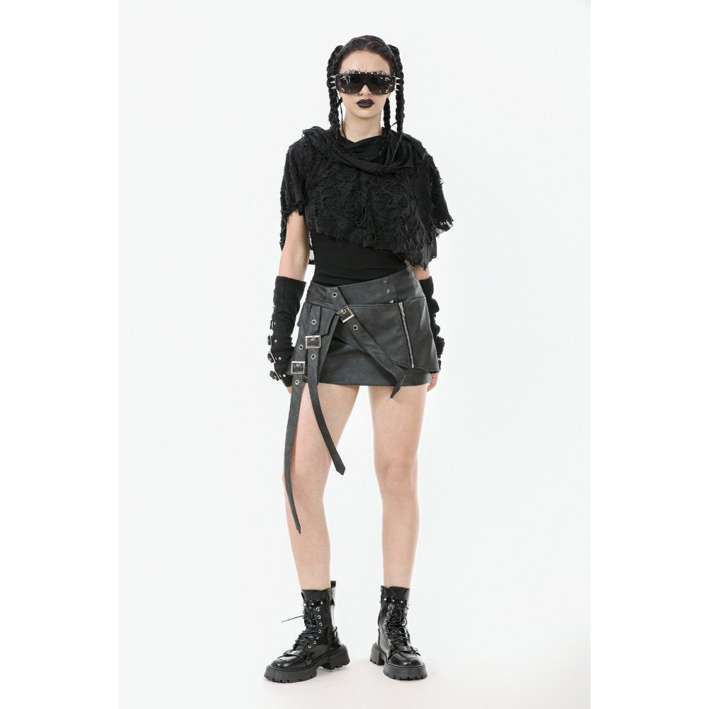 Dark in Love Nyx Distressed Shredded Hooded Poncho - DevilGothic DevilGothic