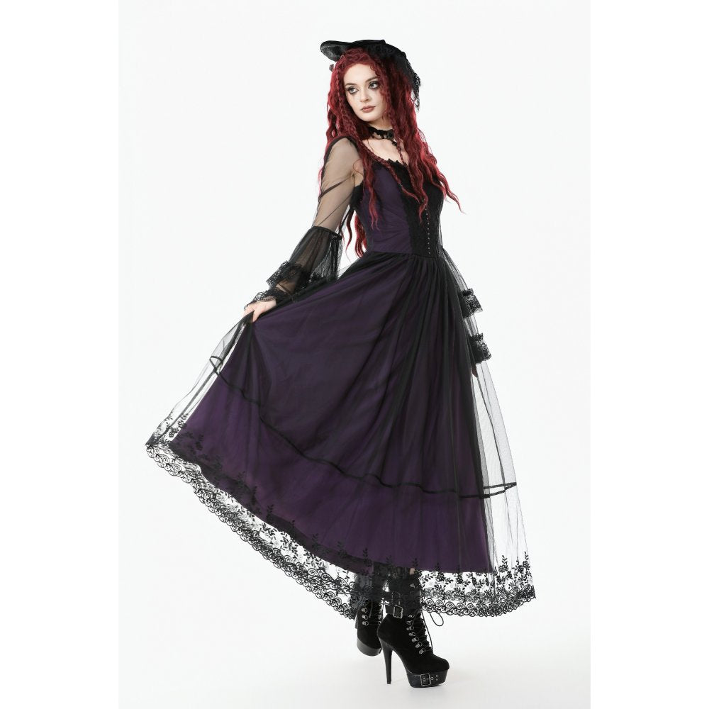 Dark in Love Lilith Bell Sleeve Gothic Maxi Dress - DevilGothic DevilGothic
