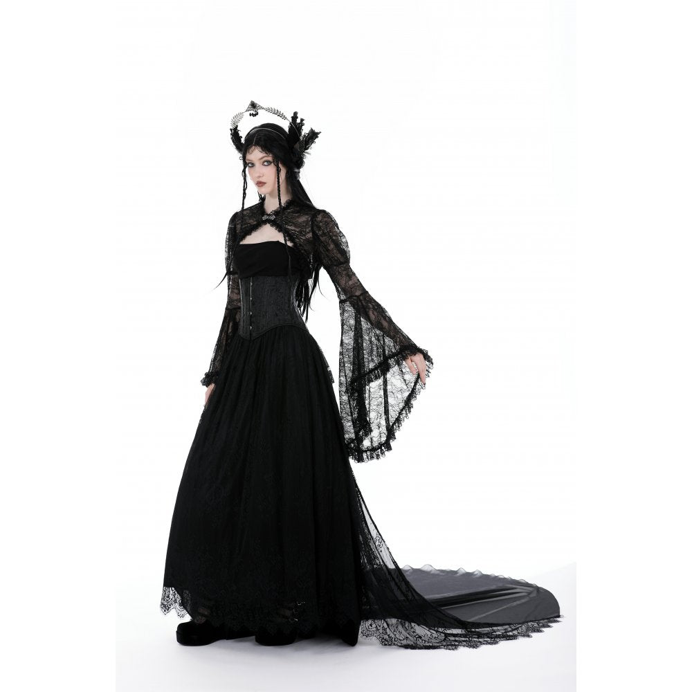 Dark in Love Belladonna Lace Bell Sleeve Goth Shrug - DevilGothic DevilGothic